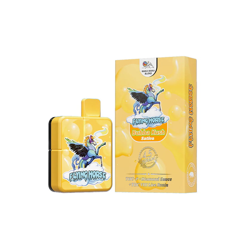 FLYING HORSE WAKA WAKA BLEND THC-P+ DIAMOND SAUCE+ THC VIII LIVE RESIN 4.5 GRAM DISPOSABLE 5PCS
