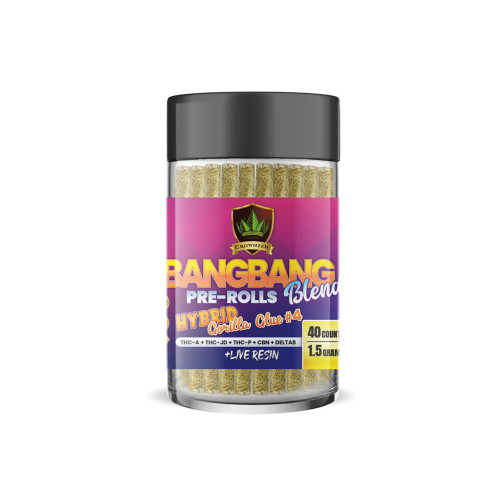 CROWNZEN BANGBANG BLEND THC-A+THC-JD+THC-P+CBN+D8 + LIVE RESIN 1.5G 40CT PRE ROLLS