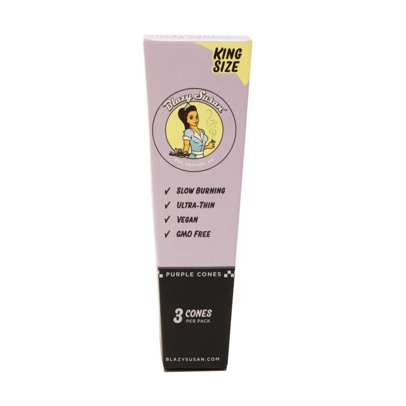 BLAZY SUSAN PURPLE CONES KING SIZE 21 PK | 3 CONES PK | 63 CONES BOX