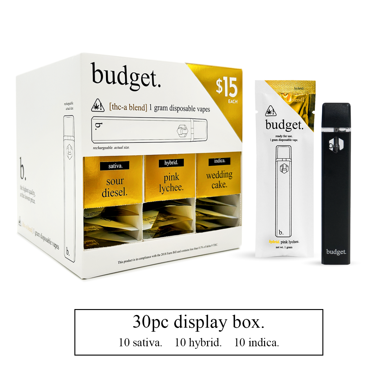BUDGET DISPOSABLE | 30CT |  1GM