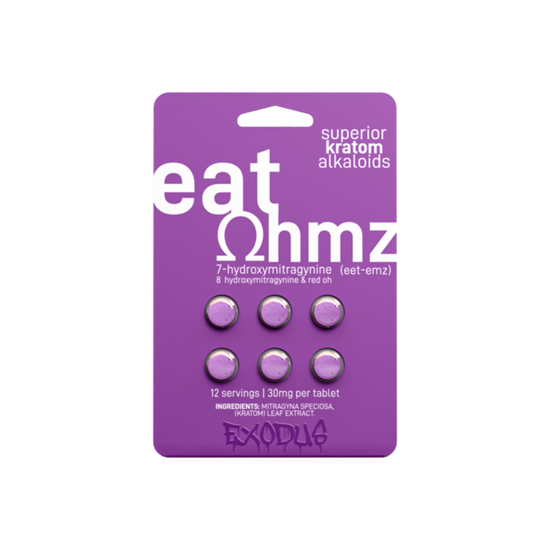 EAT OHMZ 7-HYDROXY 8 HYDROXYMITRAGYNINE & RED OH 2CT | 4 SERVINGS | 30 MG PER TAB | 20CT BOX
