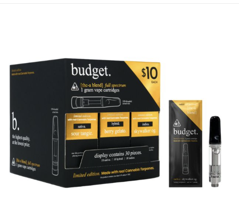 BUDGET  1 GRAM CARTRIDGE 30CT BOX