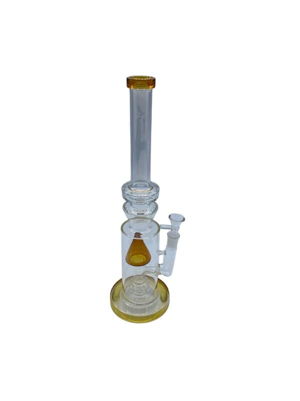 clear glass water pipe with cone inside