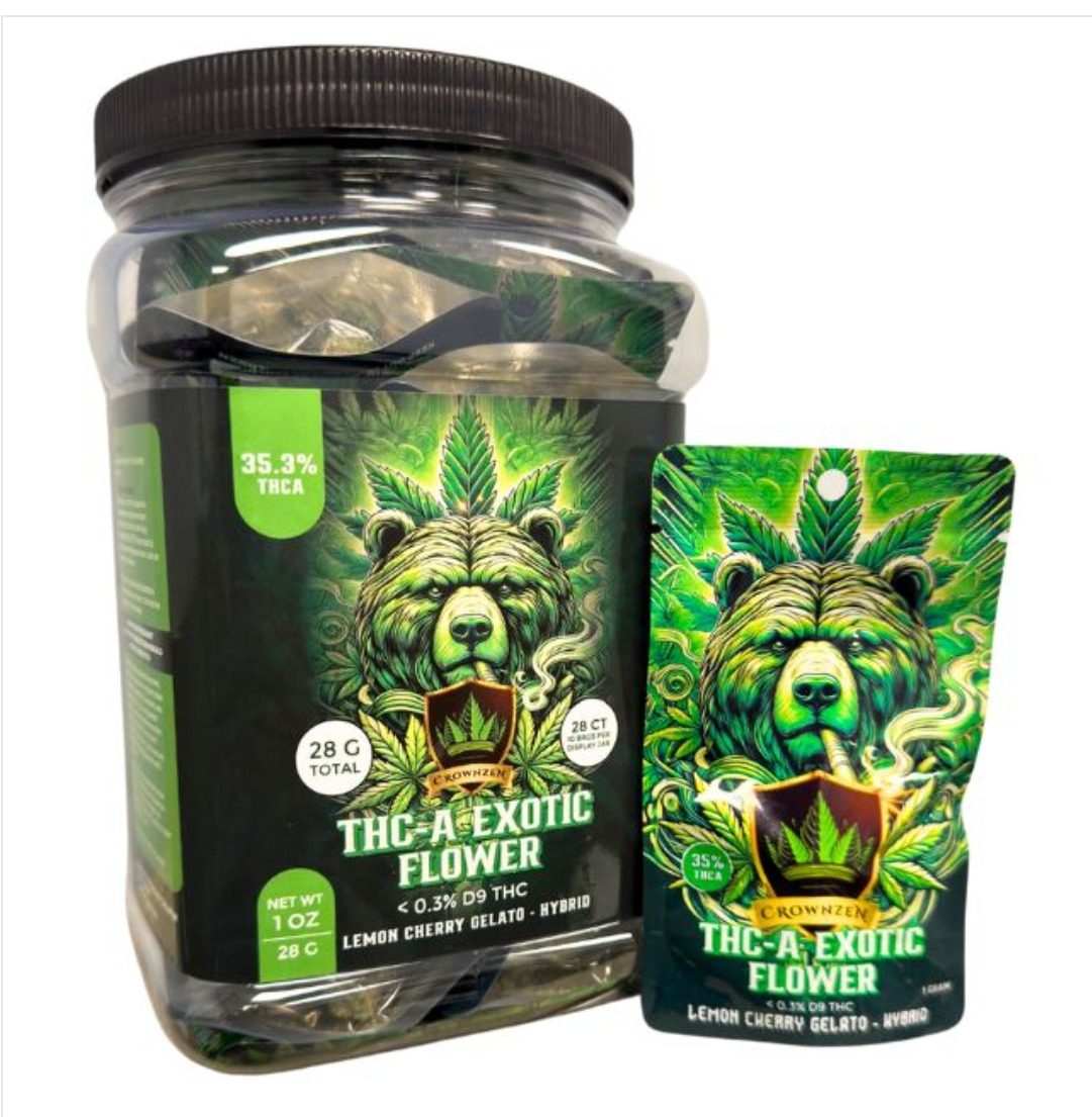 CROWNZEN THC-A EXOTIC FLOWER 1G 28CT JAR