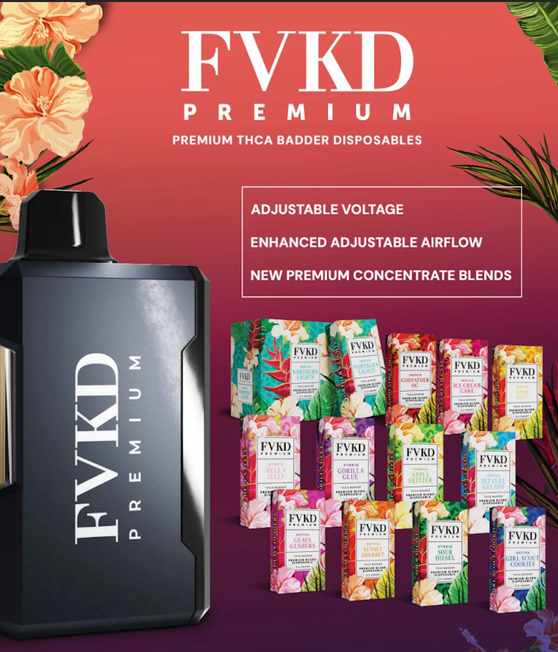 FVKD PREMIUM BLEND THCA BADDER DISPOSABLE 6CT