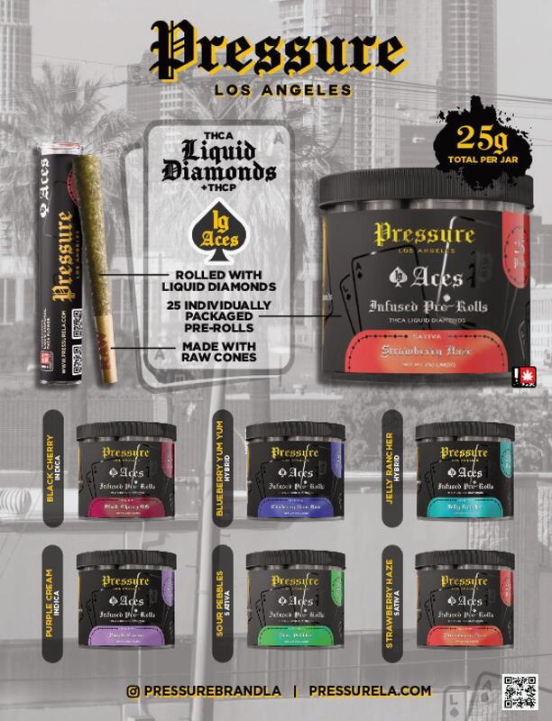 PRESSURE 1GM ACES THCA LIQUID DIAMONDS INFUSED PREROLL | 25 CT 
