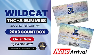 WILDCAT THC-A GUMMIES | 3000MG PER GUMMY | 20X3 COUNT BOX WILDCAT THC-A GUMMIES | 3000MG PER GUMMY | 20X3 COUNT BOX