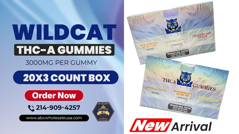 WILDCAT THC-A GUMMIES | 3000MG PER GUMMY | 20X3 COUNT BOX
