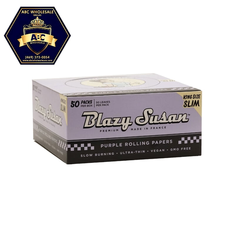 BLAZY SUSAN PURPLE KING SIZE SLIM ROLLING PAPER  50PK