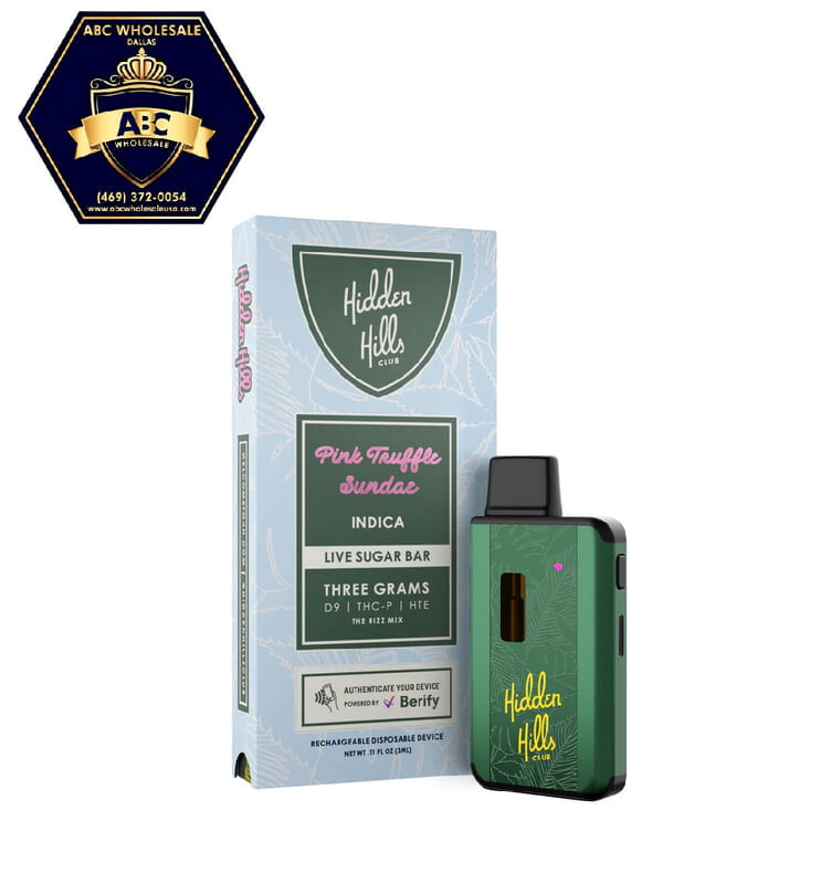 HIDDEN HILLS CLUB LIVE SUGAR BAR D9+THC-P+HTE DISPOSABLE | 5CT | 3GM 