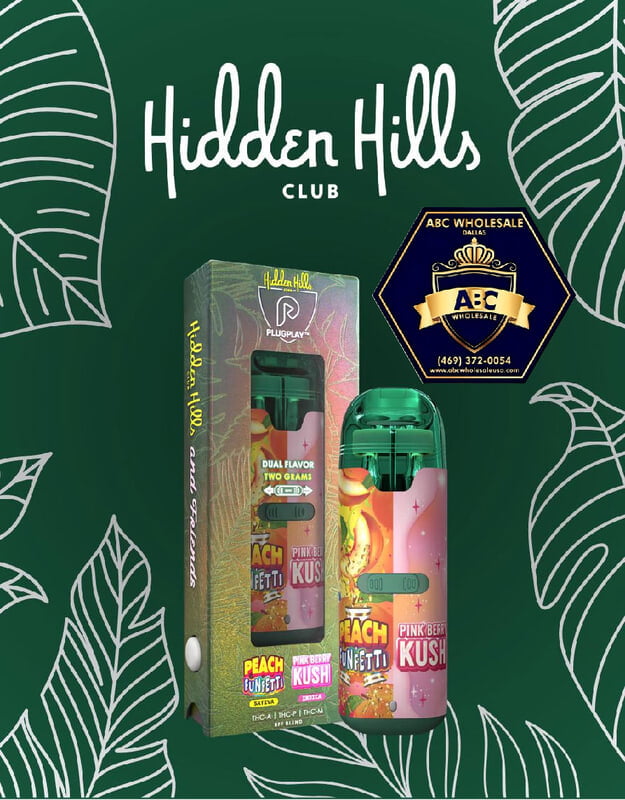 HIDDEN HILLS CLUB DUAL FLAVOR BAR THC-A+THC-P+THC-M DISPOSABLE | 5CT | 2GM